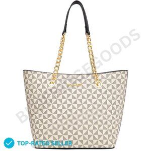 Brand New Montana West Tote Bag Cream Chain Top-handle